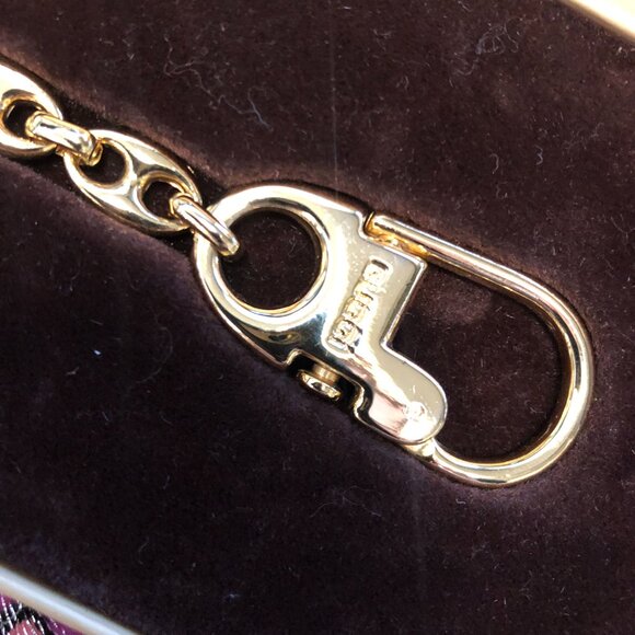 GUCCI GG Vintage Gold Tone Key Chain w Box - Picture 6 of 9